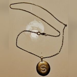 Gold Pendant Necklace with Initial